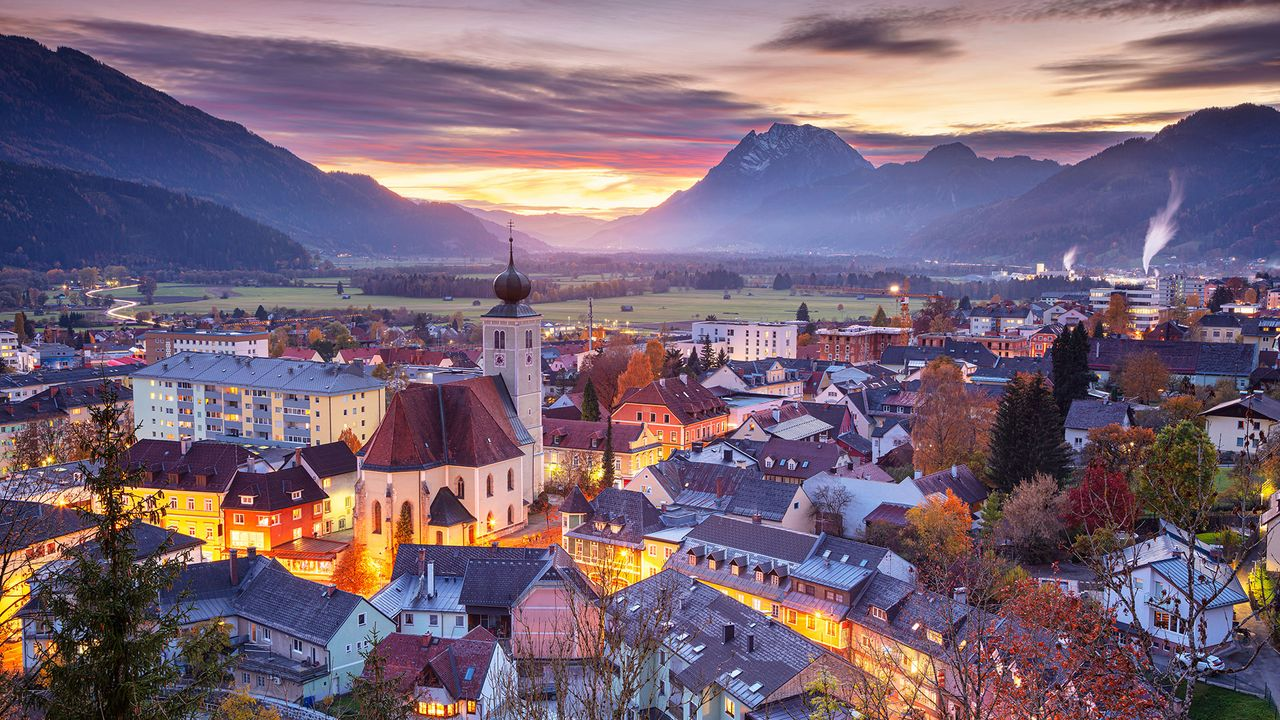 Liezen bei Sonnenuntergang